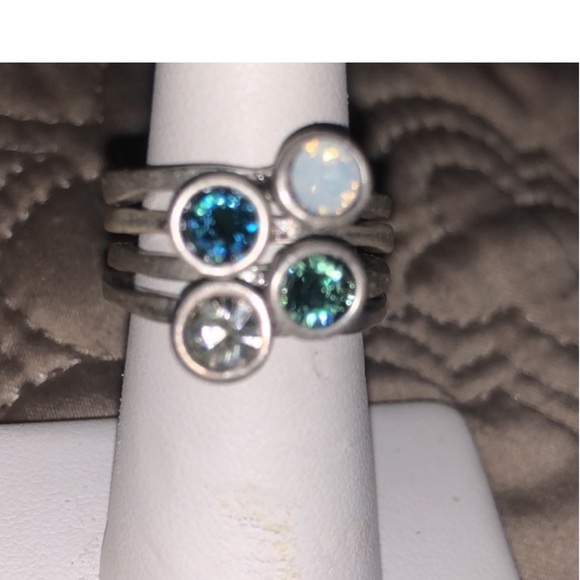 Swarovski Crystal Birthstone Solitaire Stackable Rings- sz 6, 7 or 8- Boutuque - Picture 10 of 11